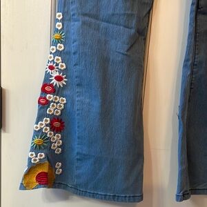 NWOT Embroidered Flare Jeans